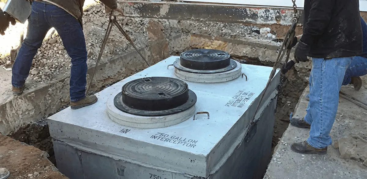 Grease trap installation for a commercial property drainage system in Reno, NV