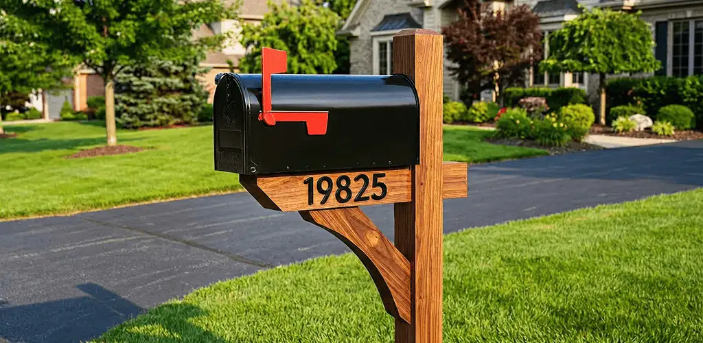 New mailbox installation with post and address number for a home in Reno, NV