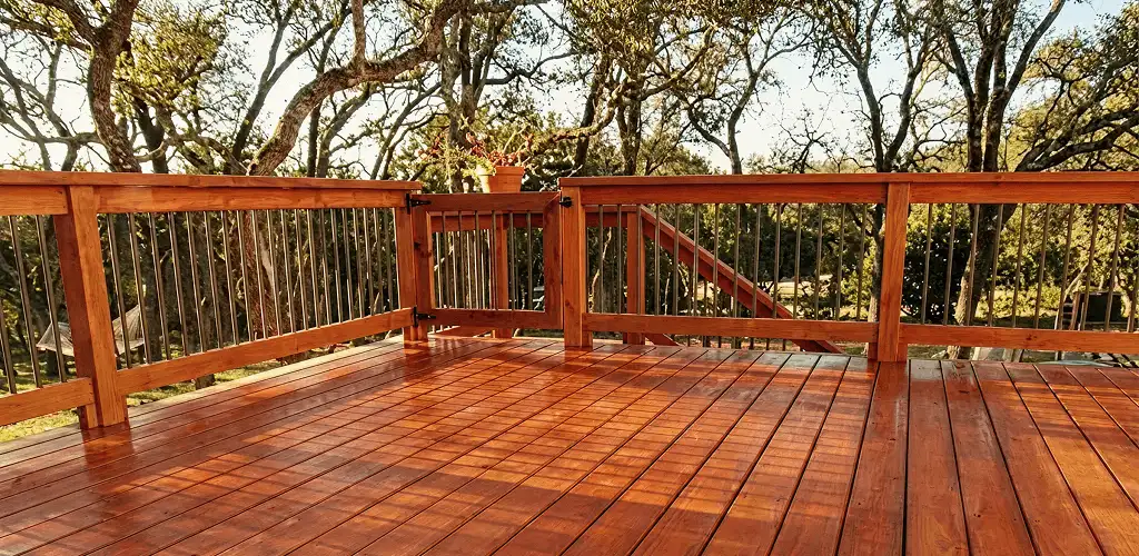 Deck sealing results with a freshly sealed wood deck in Reno, NV